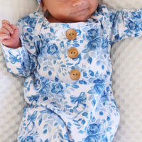 Betsy's Blooms Newborn Baby Knot Gown & Hat Set