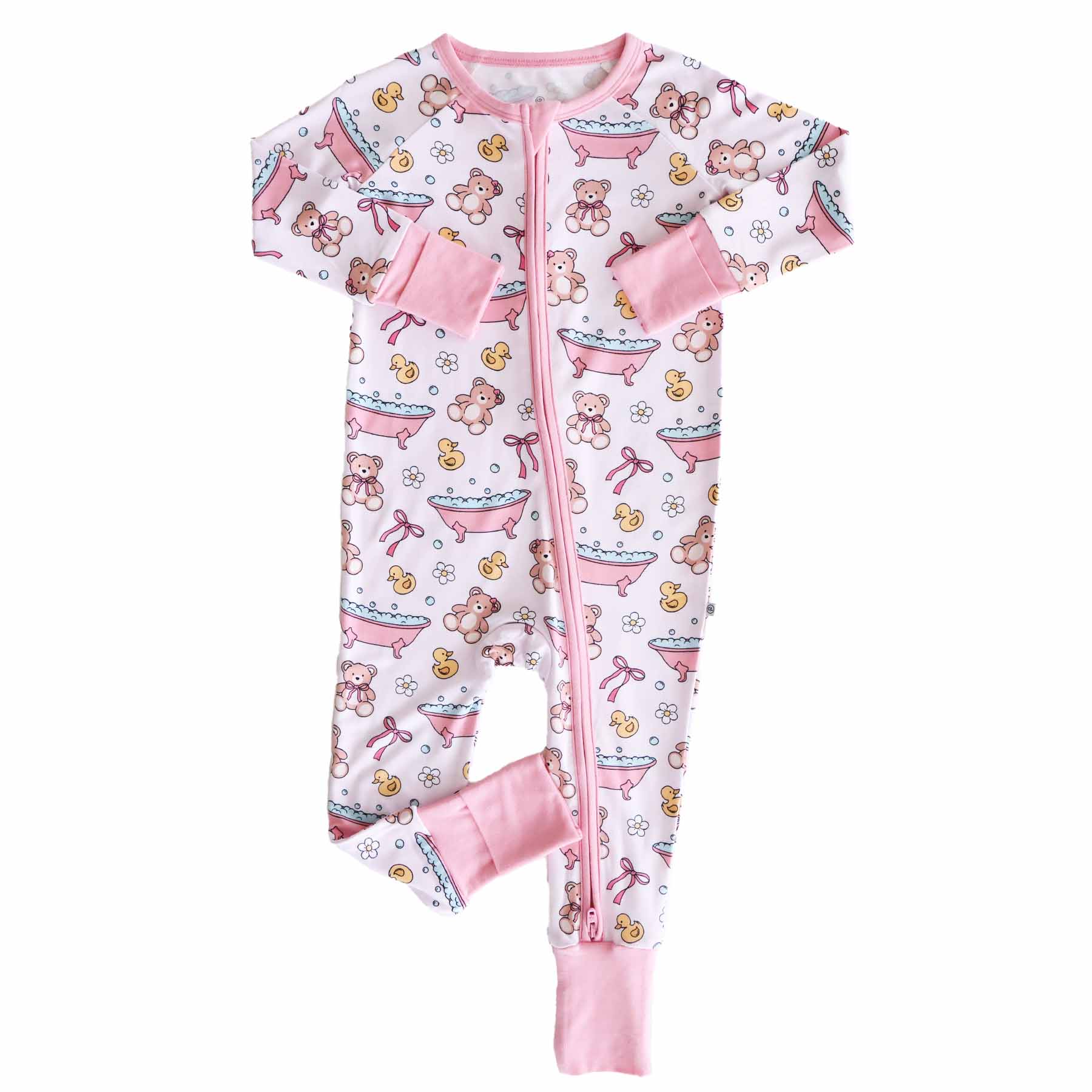 Bathtime Besties Convertible Zip Romper | Pink