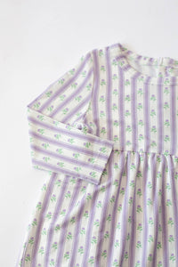 Lilac Ribbons LS Bodysuit Dress