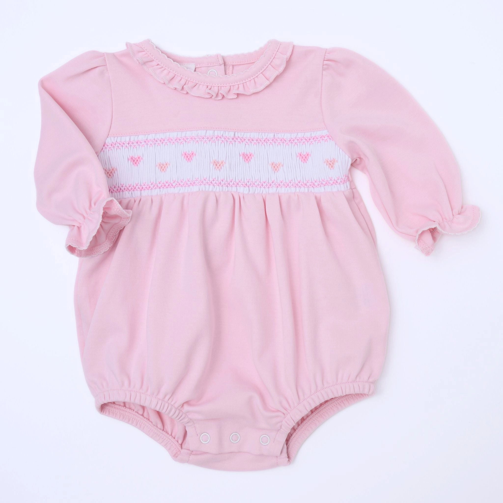 Valentine's Classics Smocked Long Sleeve Bubble