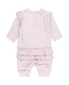 Lavender Knit Ruffle Henley Jumpsuit