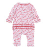 Candy Cane Lane Printed Ruffle Zipper Footie