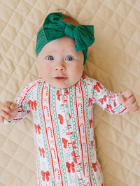 Retro Candy Cane Bamboo Zip Romper
