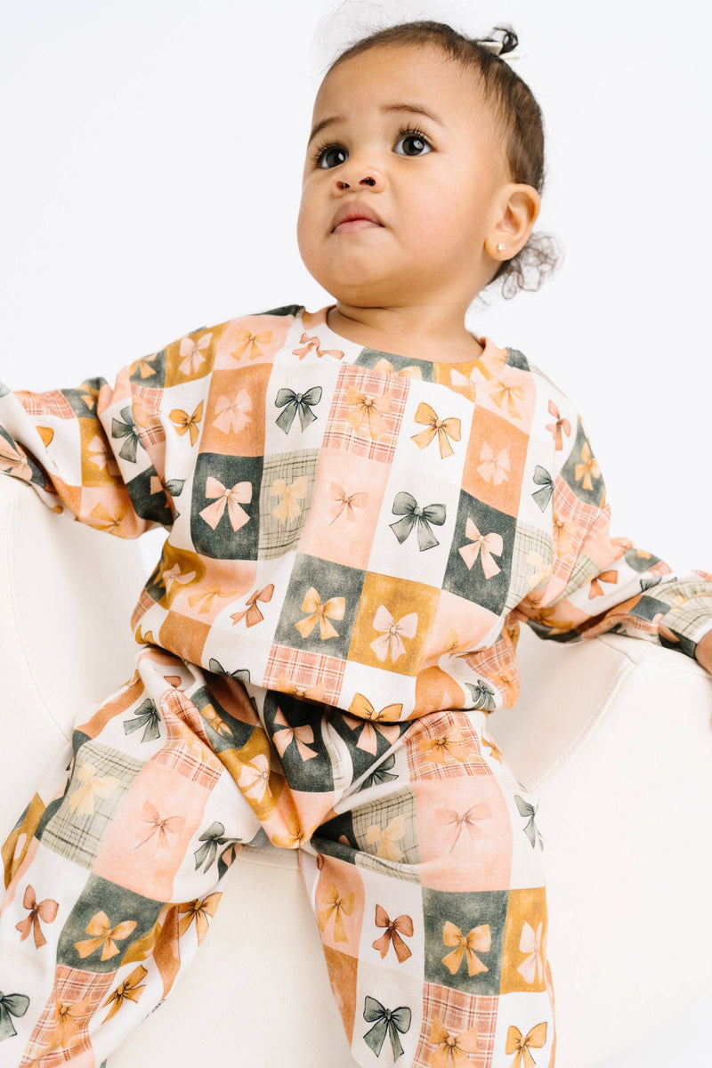 Bow Patchwork Sweatsuit
