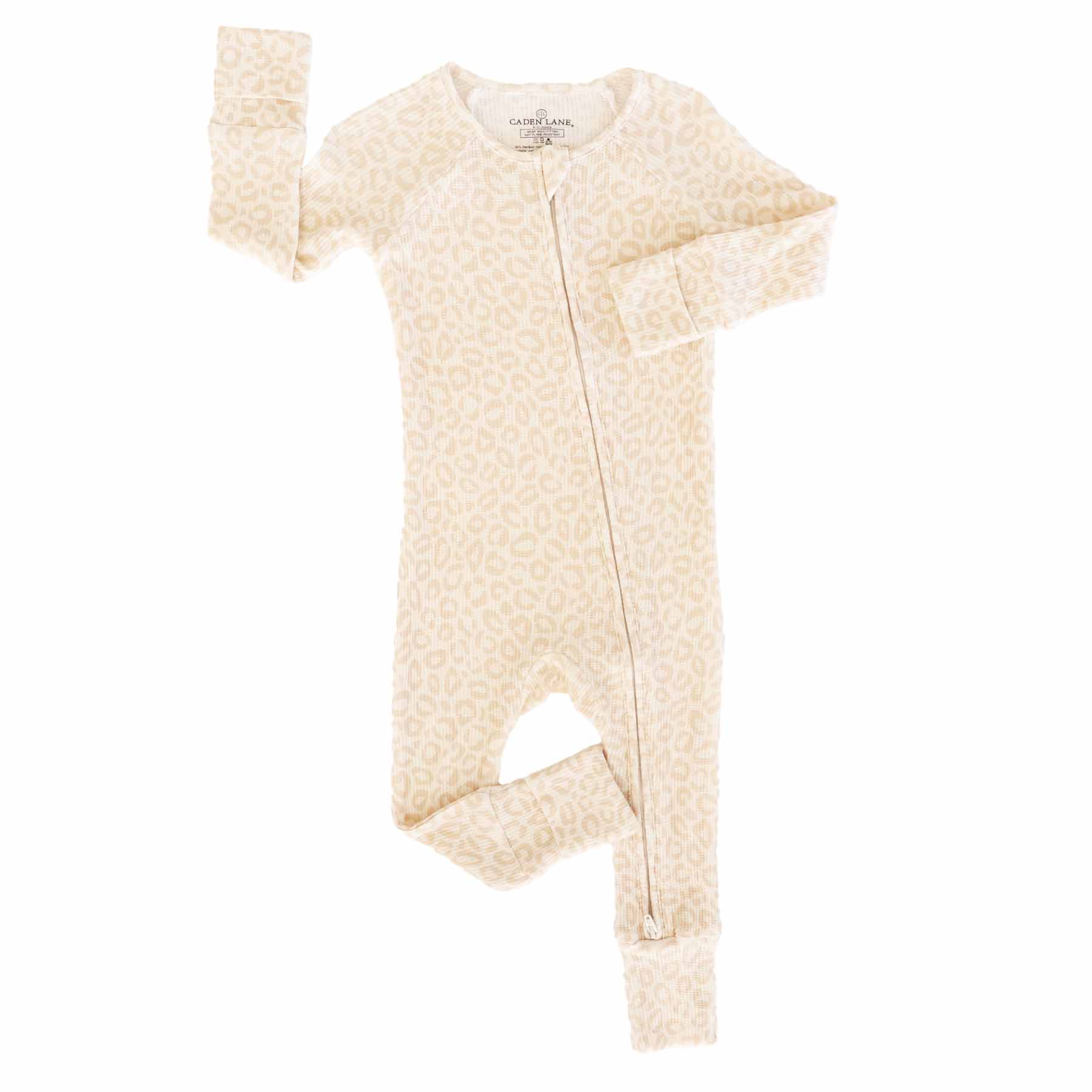 Lovely Leopard Bamboo Waffle Convertible Zip Romper