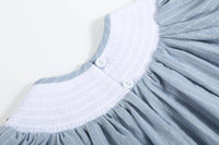 Pinstripe Turkey Smocked Bishop Dress