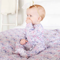 Leighton's Lavender Ruffle Zipper Footie