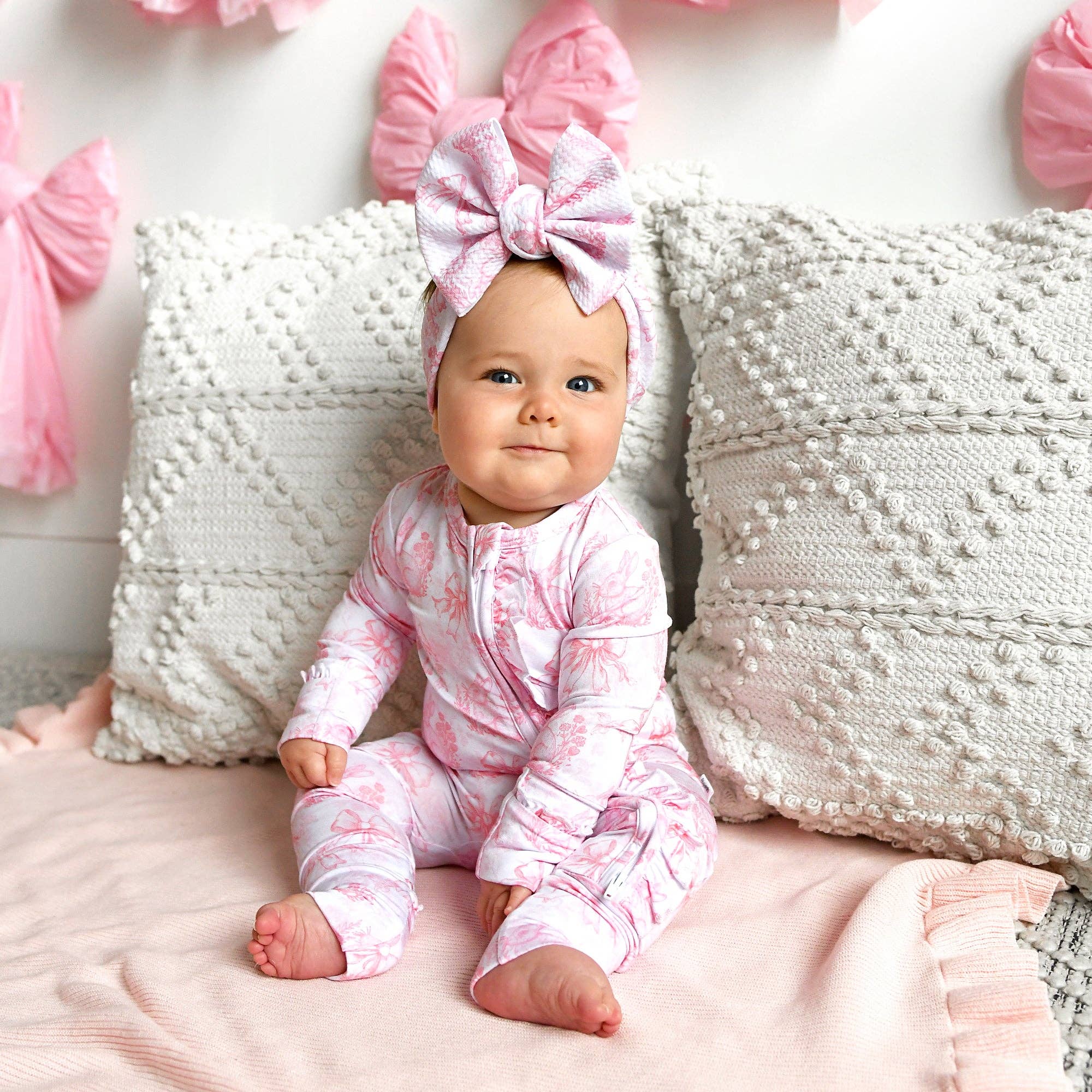 Juniper RUFFLE ZIP Easter Floral Bamboo Sleeper