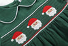 Green Velvet Santa Smocked Dress and Bloomers