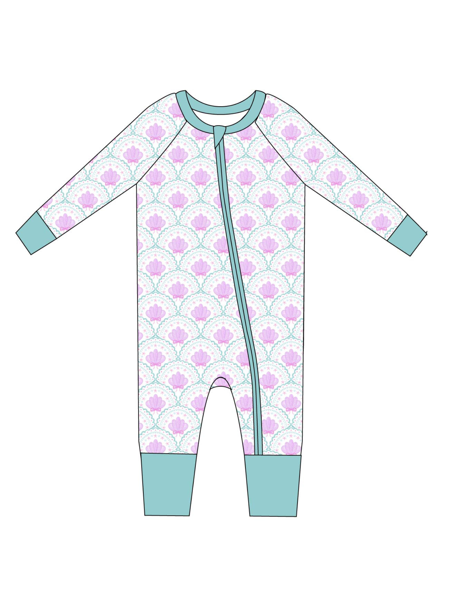 Seaside Shells Zip Jam Sleeper