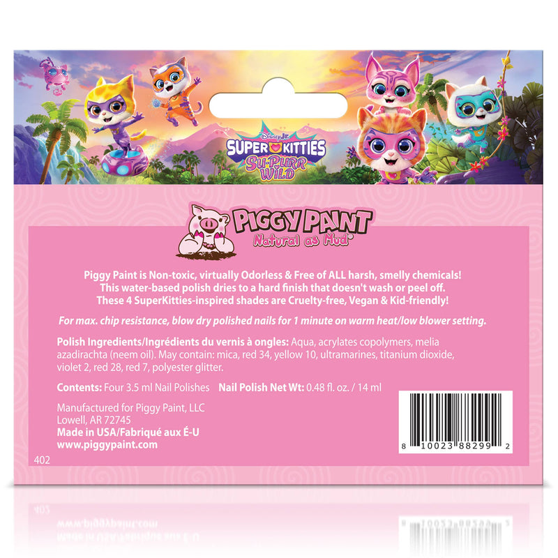 SuperKitties 4-Polish Box Set - Kids Non-toxic Nail Polish