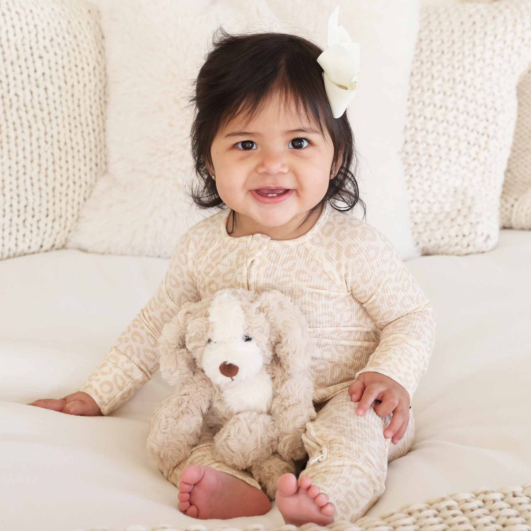 Lovely Leopard Bamboo Waffle Convertible Zip Romper