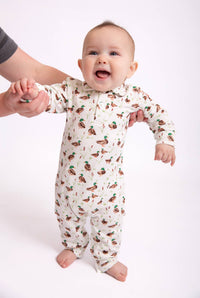 Mallard Drake Ducks- Sweatshirt Polo Romper