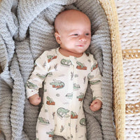 Later Gator Bamboo Waffle Zipper Footie