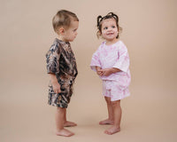 Brown Camo Slouchy Shorts Set