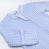 Mini Checks Zipper Footie - Light Blue
