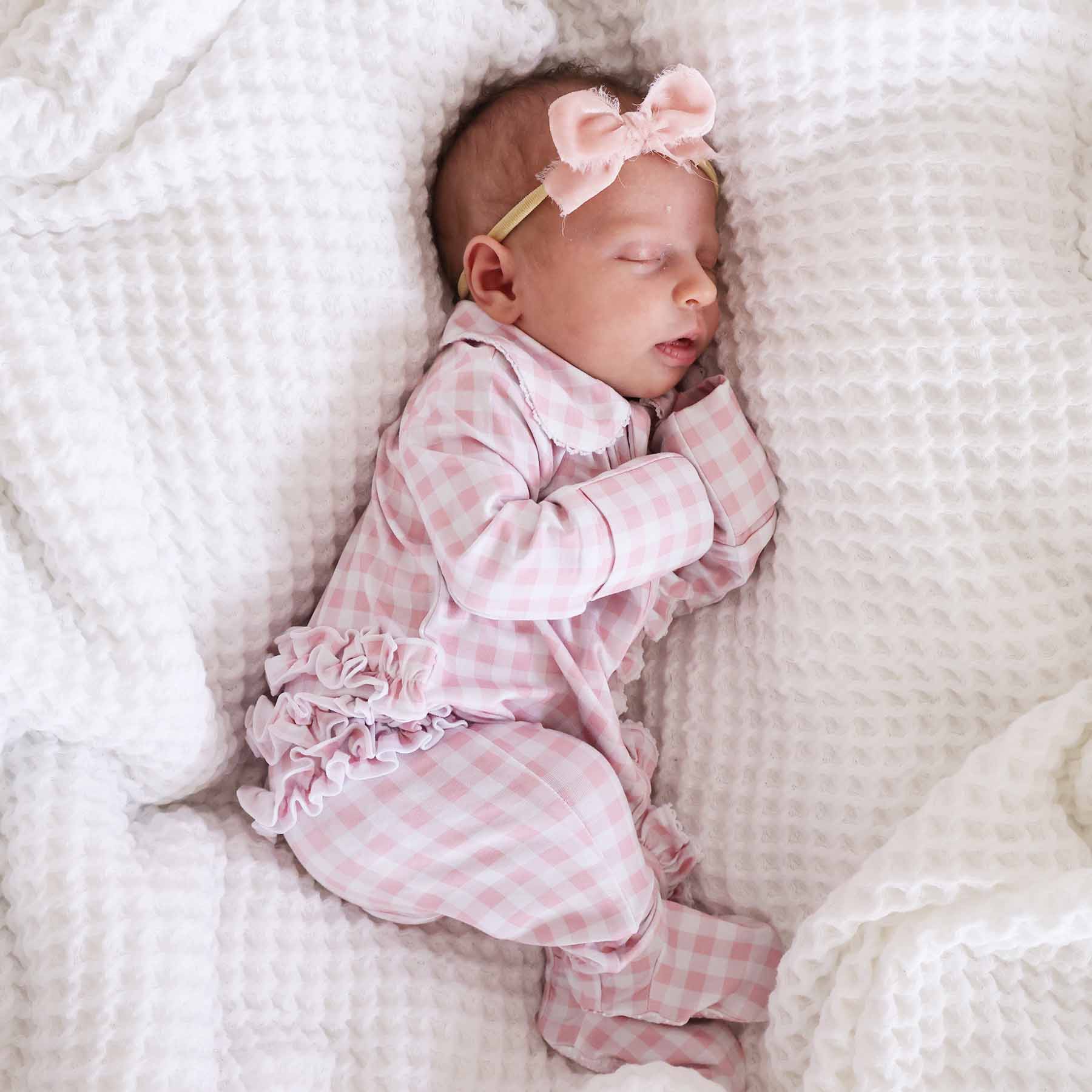 Peter Pan Collar Ruffle Zipper Footie