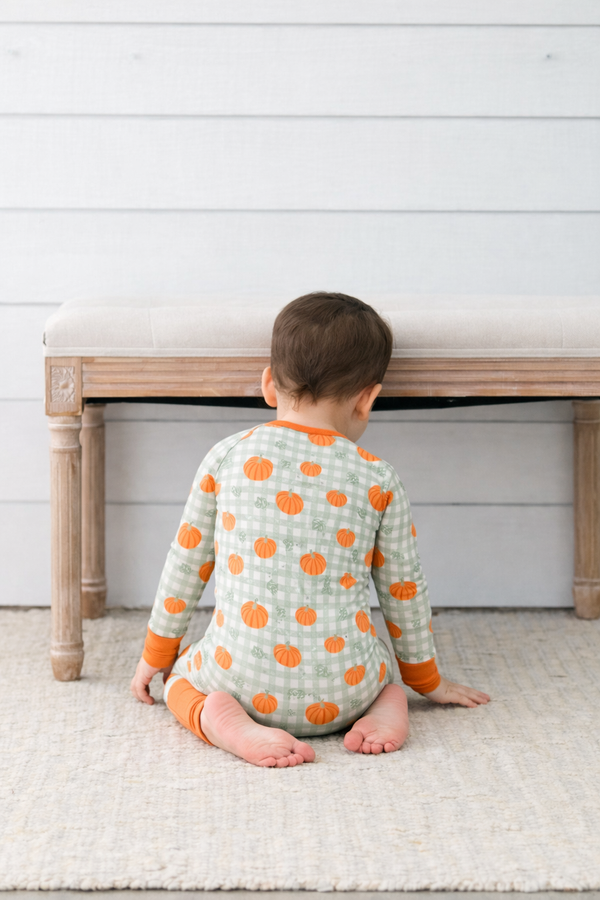 Cozy Pumpkin Zipper Romper