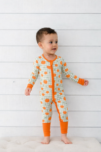 Cozy Pumpkin Zipper Romper