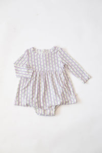 Lilac Ribbons LS Bodysuit Dress