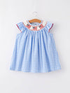 Flag Embroidered Smocked Dress