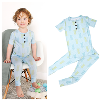 Sage Bunny TWO PIECE Easter Bamboo Lounge Set Kids Clothing