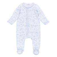 Wild West Toile Footie - Light Blue