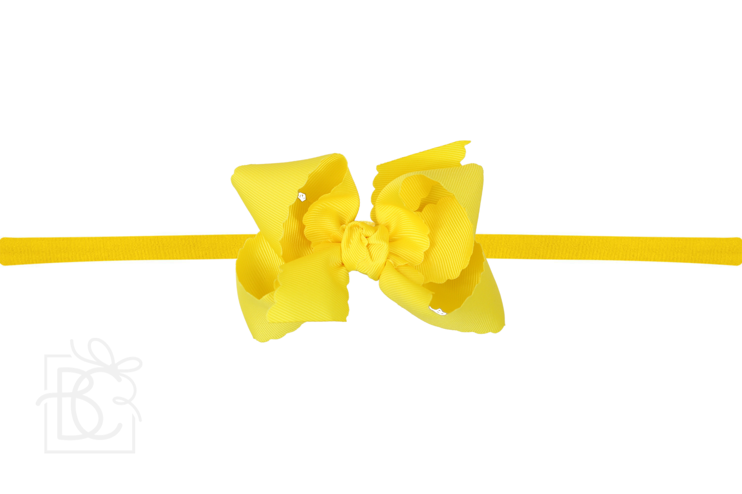 Nylon Headband w/ Scalloped Bow (Mult. Colors)