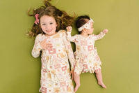 Storybook Picnic Long Sleeve Bodysuit Bamboo Dress