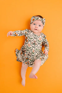 Cottage Bow Long Sleeve Bodysuit Bamboo Dress
