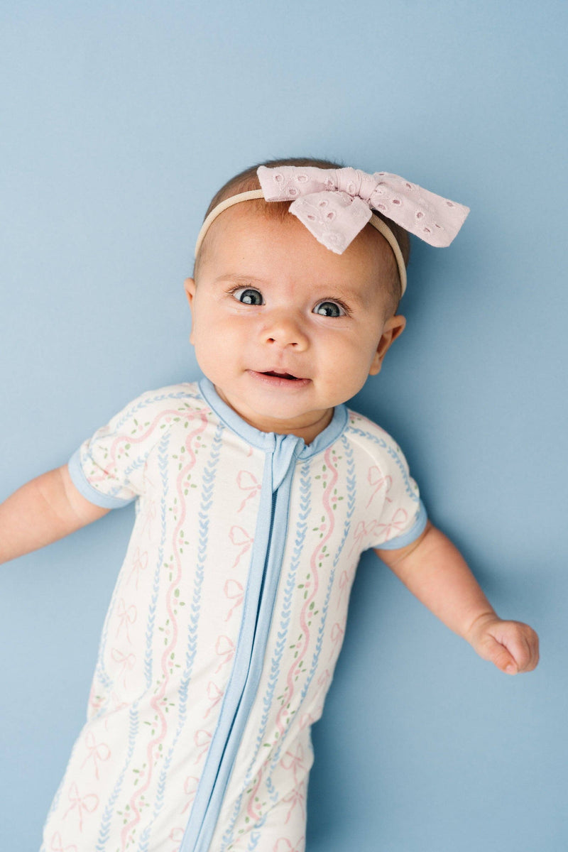 Dainty Bows Bamboo Short Romper