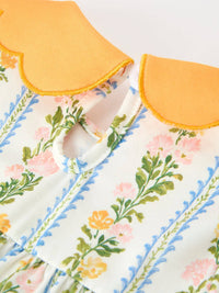 Fall Smocked Scallop Collar Dress