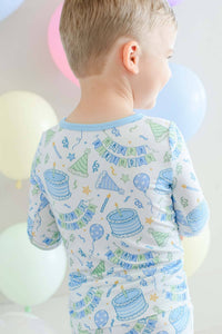 Two-Piece Bamboo Pajamas | Birthday Bash Blue