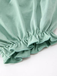 Sage Green Floral Smocked Bloomer Set