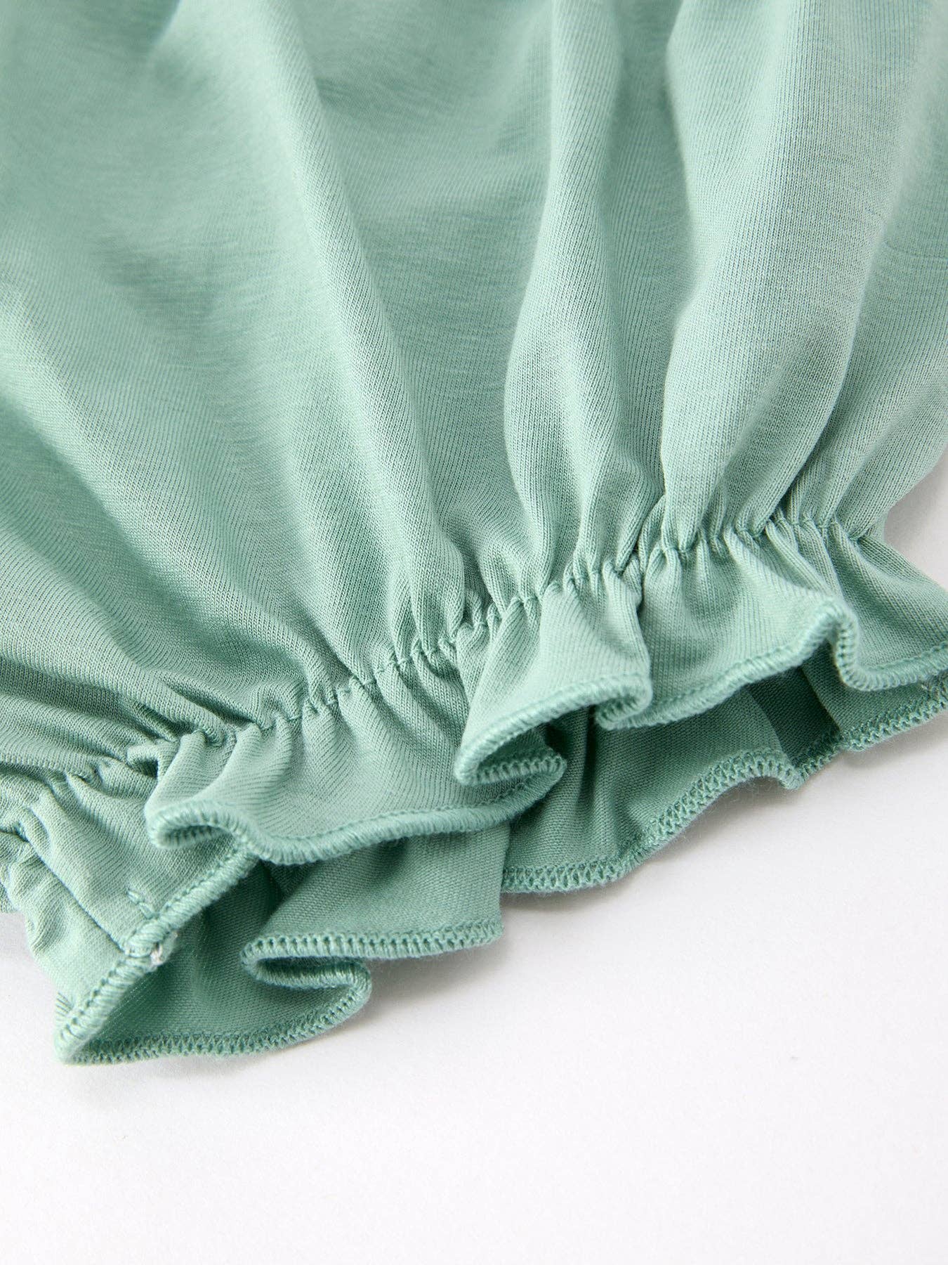 Sage Green Floral Smocked Bloomer Set