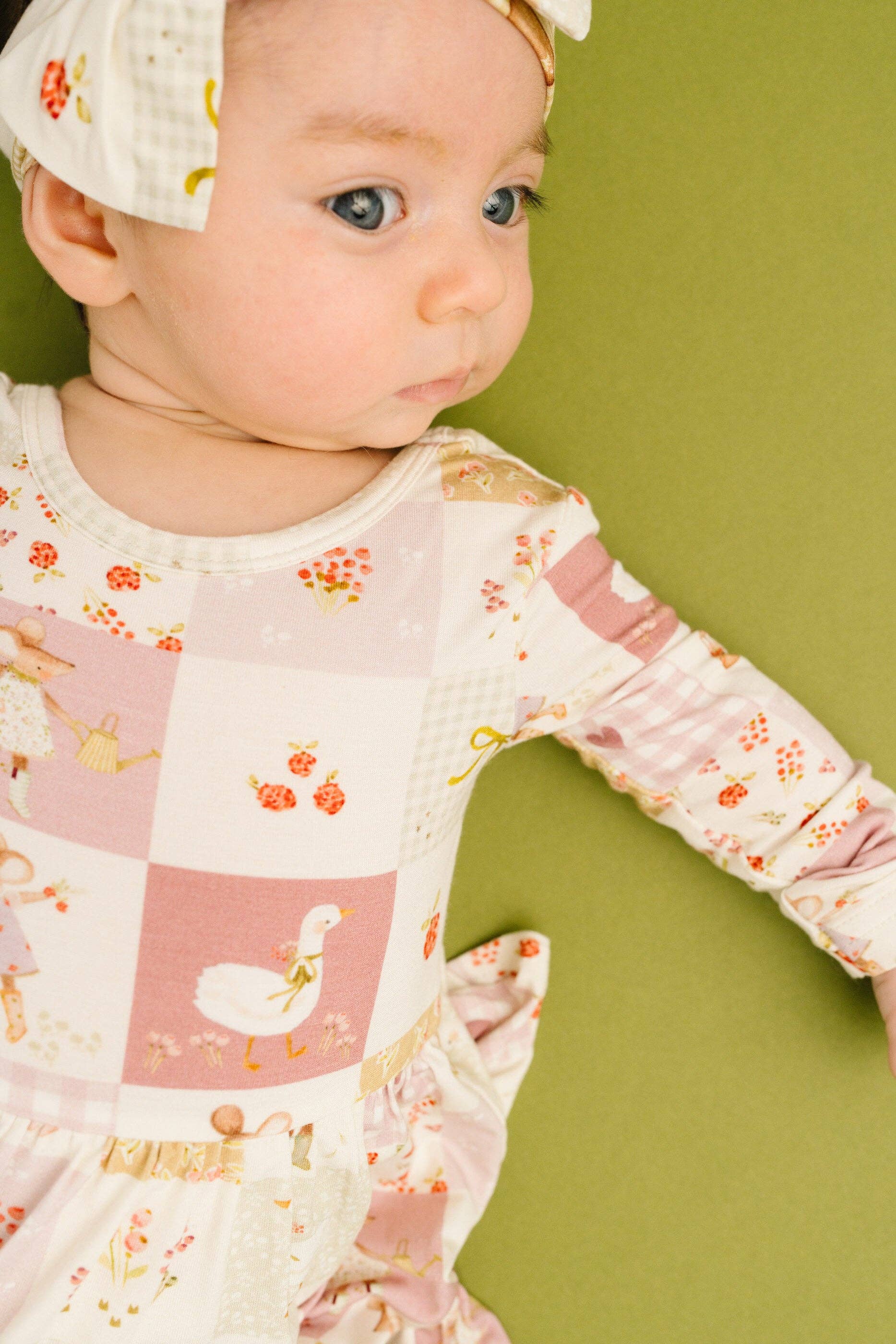 Storybook Picnic Long Sleeve Bodysuit Bamboo Dress