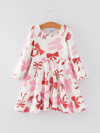 Pink Multi Bow Print Dress
