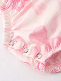 Pink Bow Print Romper