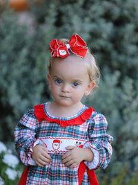 Christmas Plaid Smocked Bloomer Set