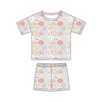 Organic Cotton Boxy Tee & Bike Short Set | Patch Floral