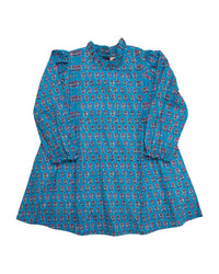 Sky Blue Floral Block Print Dress