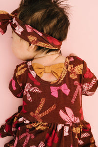Darling Bows Long Sleeve Bodysuit Bamboo Dress