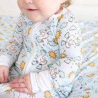 Silly Goose Convertible Zip Romper | Blue