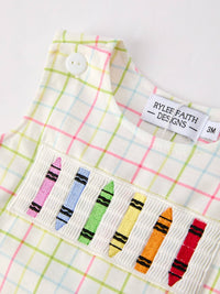 Back-To-School Embroidery Boys' Romper