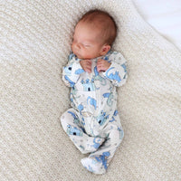 Dragon Adventure Zipper Footie | Blue