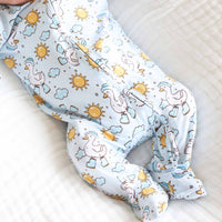 Silly Goose Zipper Footie | Blue