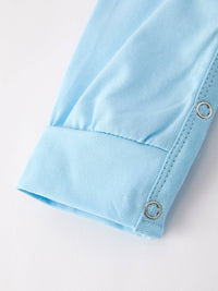 Blue Smocked Cross Romper