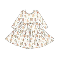 Bamboo Long Sleeve Twirl Dress | Puppy Christmas