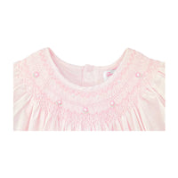 Daygown with Heart Smocking & Pearls in Pink
