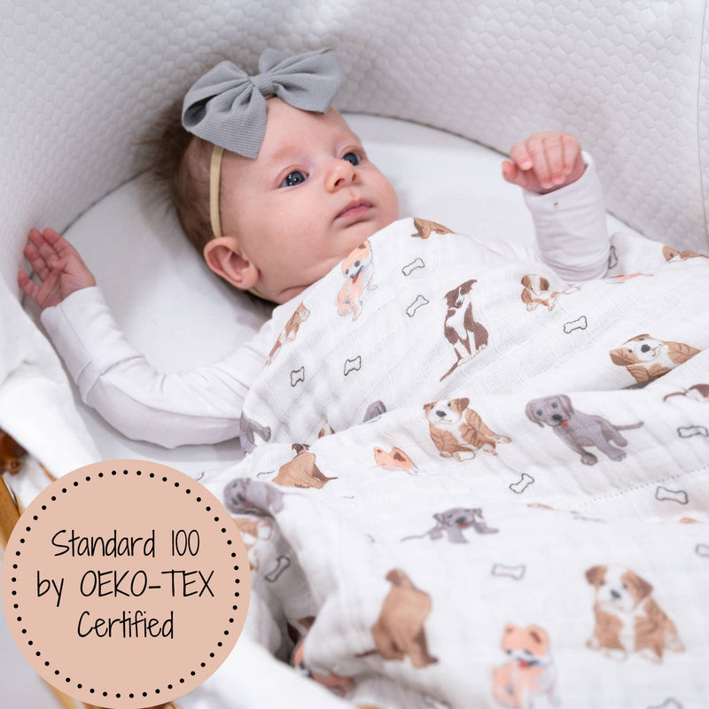 Puppies Baby Cotton Muslin Blanket